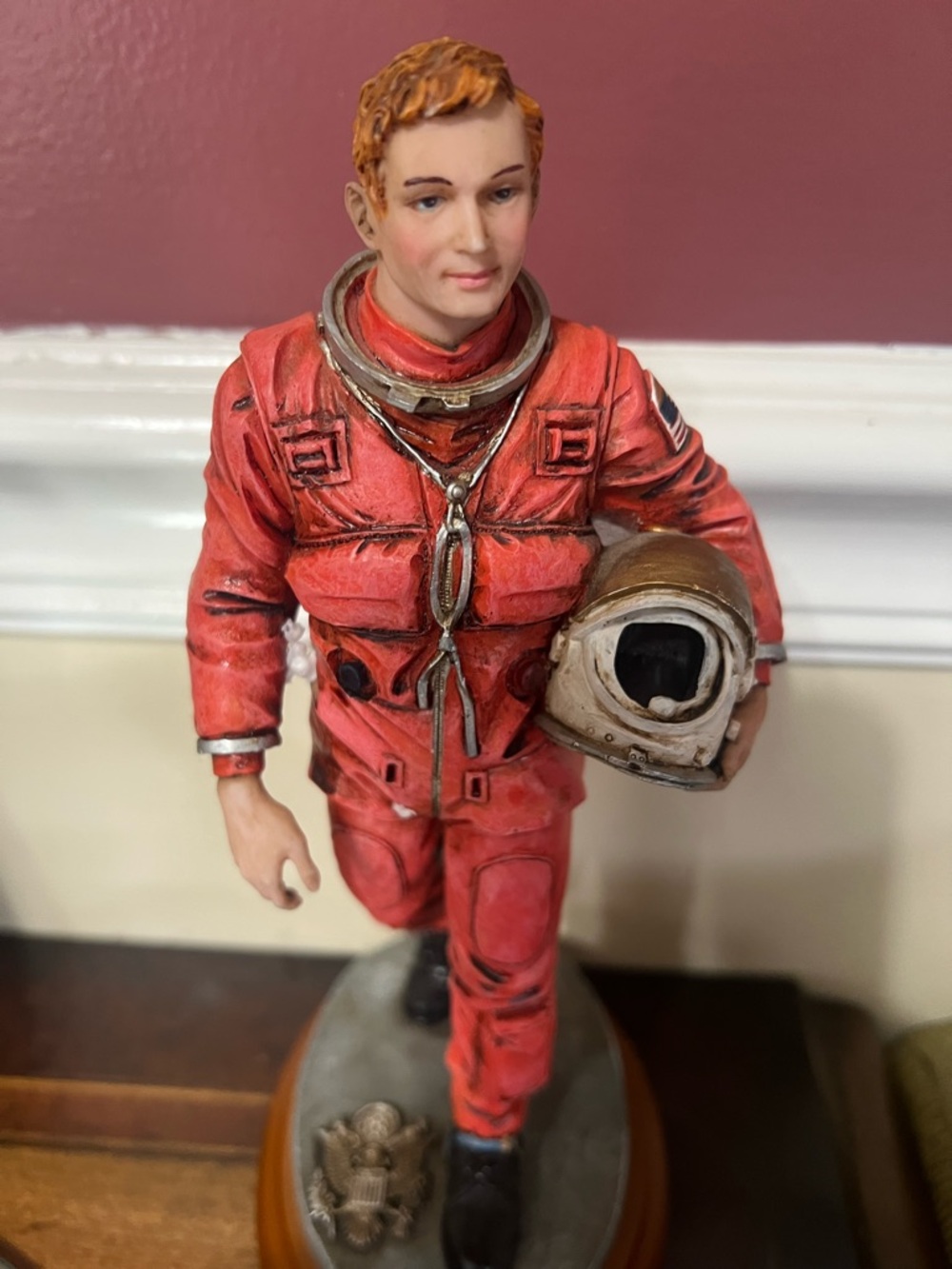 Red Astronaut Figurine Decorative Statue - Home Accents Decor